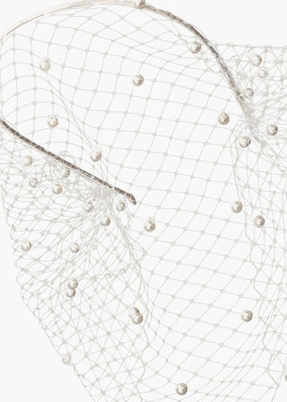 Voilette Headband with Pearls