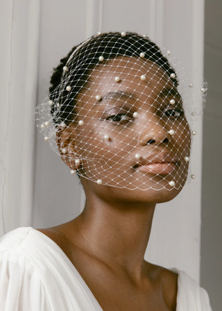 Voilette Headband with Pearls
