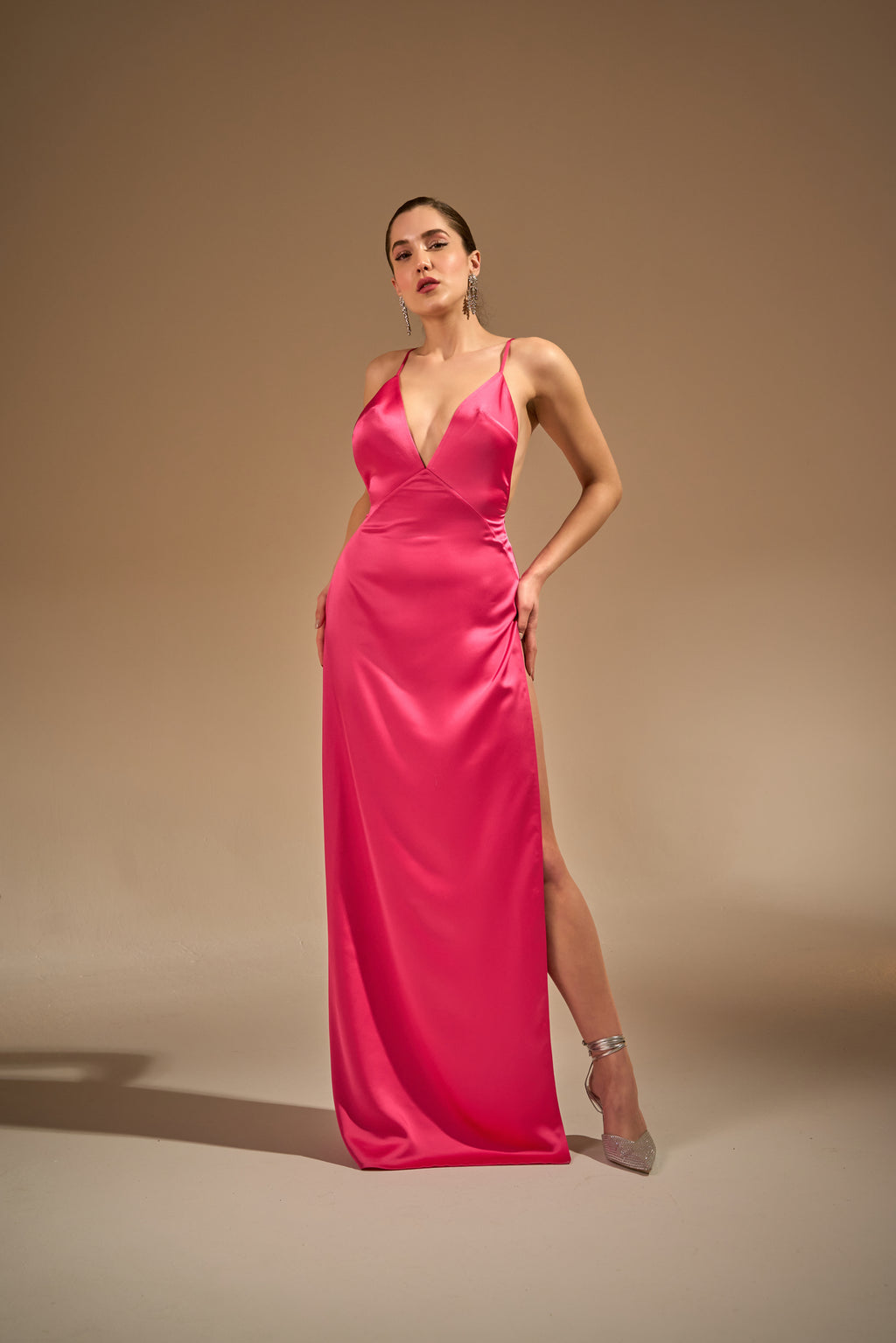 Madonna High Slit Gown – Designer Formal Evening Dress by Nadia's Made to Order / Custom color / 16