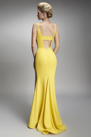 DEEP V HIGH SLIT LONG DRESS