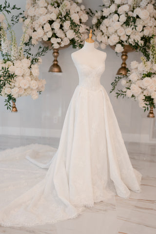 Sculpted lace ballgown