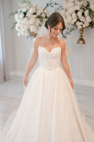 Sculpted lace ballgown