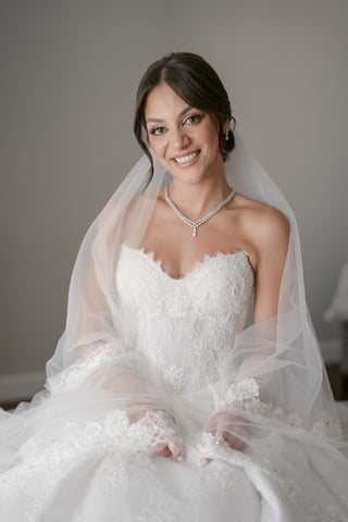 Sculpted lace ballgown