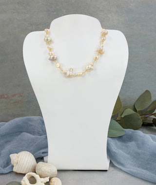 Golden Baroque Pearl Elegance Necklace