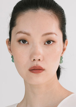 Handcrafted semi-precious stone earrings with hypoallergenic post and iconic sculptural silhouette