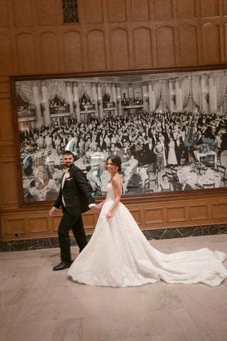 Sculpted lace ballgown