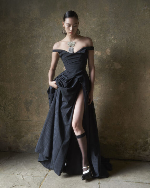 silk moire dress Tabitha Gown by Vivienne Westwood Baroque Draped Silk Dress Nadia's