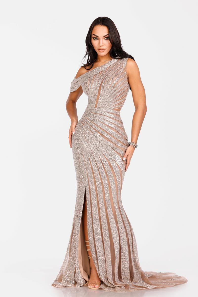 One Shoulder Beaded Evening Gown Nadia's One Shoulder Beaded Evening Gown Nadia's