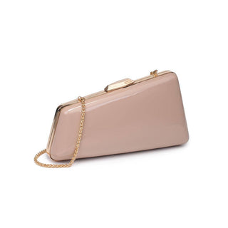 Irene - Patent Asymmetrical Evening Bag: Natural