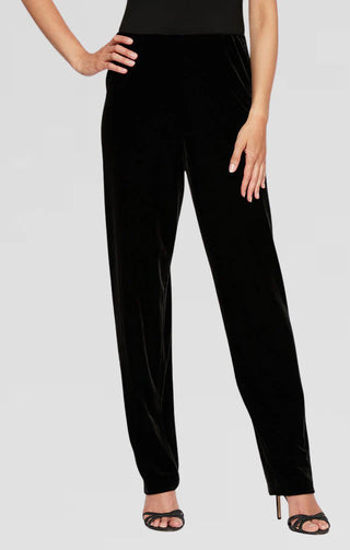 Slim leg evening pants with elastic waist, full-length tailored design for formal occasions