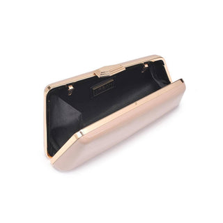 Irene - Patent Asymmetrical Evening Bag: Natural