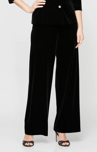 Petite Flat Front Velvet Pant