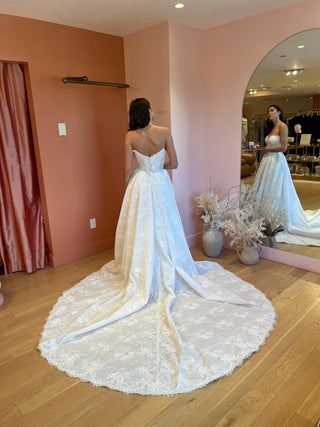Sculpted lace ballgown
