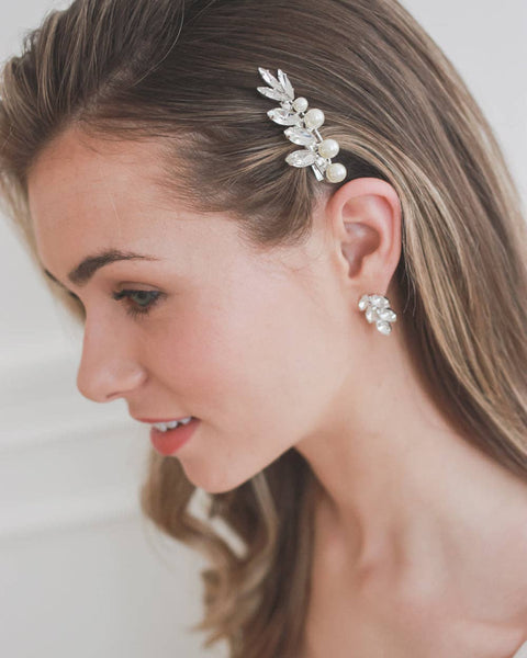 Brand New Dareth Colburn Pearl Hair Clip Petite Pearl & Floral Clip - Shop Hair Accessories | Dareth  main image 4
