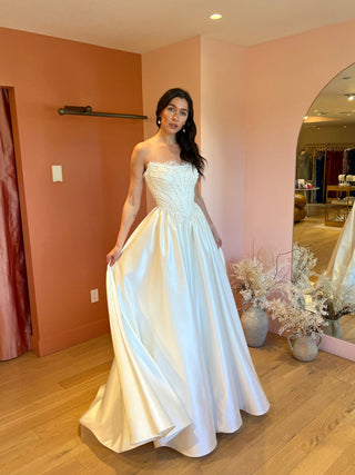 Pearl embellished corset ballgown