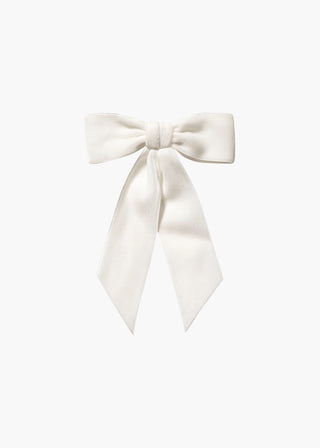 Wide Velvet Bow Barrette on white background – handcrafted satin-edged silk velvet hair accessory