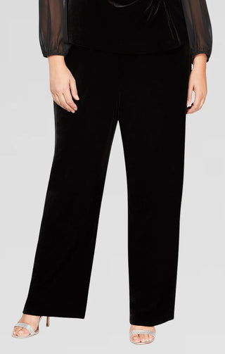 Maxi column pant with sleek flat front and flowing straight-leg silhouette for formal events