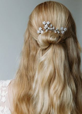Elegant bridal hair accessory with layered sparkle and precision-set crystal accents