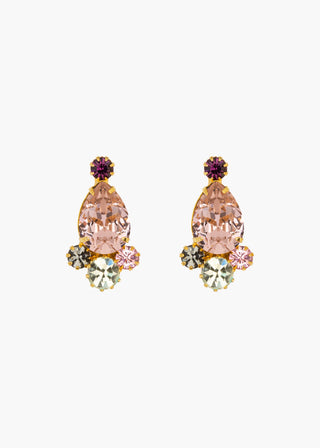 Leila Earrings in Multi on white background – stunning array of handcrafted Czech crystals in various sizes and cuts