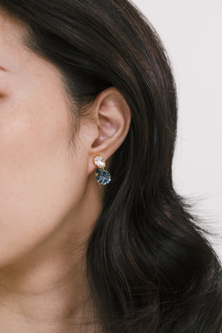 Delicate cluster earrings with opal and crystal stones, designed for high-fashion moments