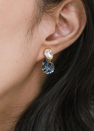 Refined designer earrings featuring an intricate arrangement of opal and crystal accents