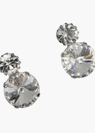 Crystal Myrla Earrings on white background – classic sparkle for any occasion