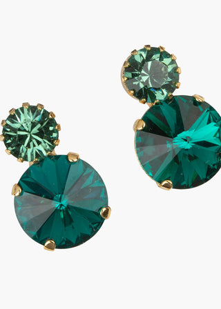 Elegant stud earrings showcasing faceted gems in a timeless double-stone composition for luxury occasions