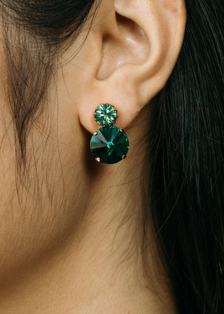 Refined statement earrings featuring petite and oversized stones in a sculptural, couture-inspired silhouette