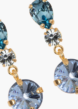 Elegant drop earrings with a refined crystal arrangement, designed to complement high-fashion ensembles