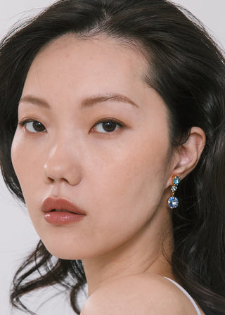 Handcrafted crystal earrings with a sleek design, ideal for formal occasions and evening wear