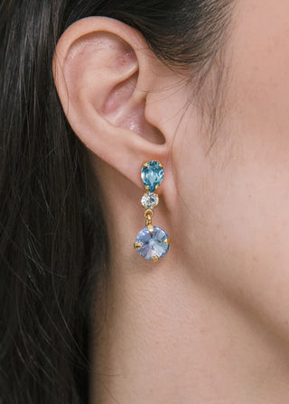 Sophisticated drop earrings with a harmonious blend of crystal shapes, catching light with subtle sparkle