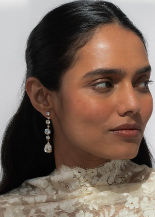 Analia Earrings - crystal-antique-gold