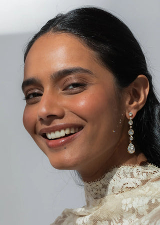 Analia Earrings - crystal-antique-gold