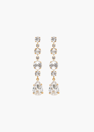Analia Earrings - crystal-antique-gold
