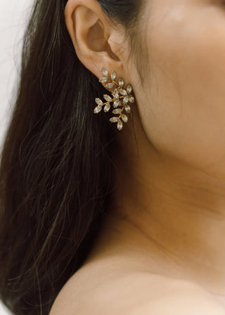 Viniette Earring- crystal-antique-gold