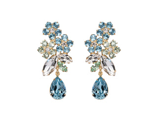 Luxury dangle earrings with floral-inspired crystal arrangement for an elegant, statement-making look