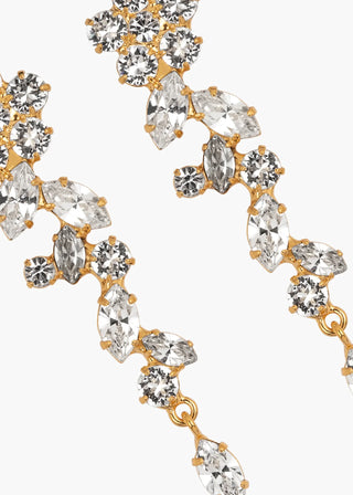 Jasmina Earrings - crystal-antique-gold