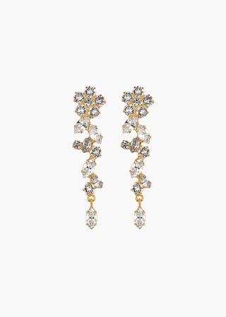 Jasmina Earrings - crystal-antique-gold