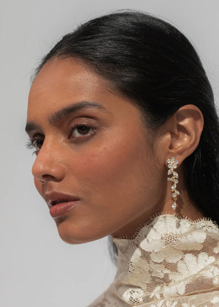 Jasmina Earrings - crystal-antique-gold