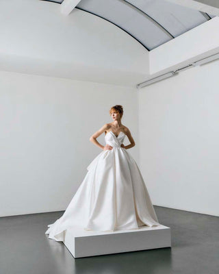 VRM520 - DRAMATIC DRAPED BELL GOWN