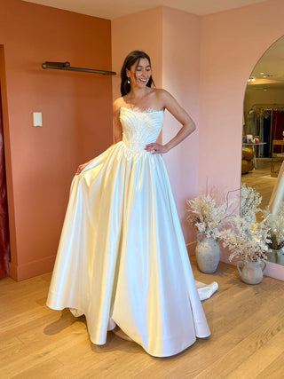 Pearl embellished corset ballgown