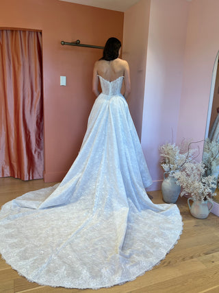 Strapless sweetheart lace ballgown