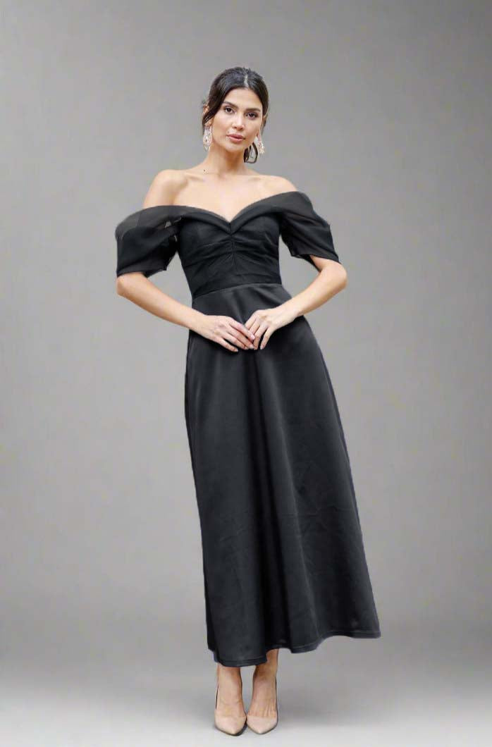 Diana Midi A-Line Off-Shoulder Dress | Designer Formal Dress Nadia's Diana Midi A-Line Off-Shoulder Dress | Designer Formal Dress Nadia's