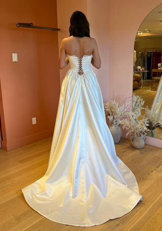 Pearl embellished corset ballgown