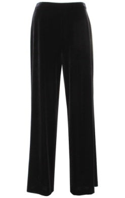 Tailored straight leg pants with satin panel detailing, sleek column silhouette, and refined eveningwear design