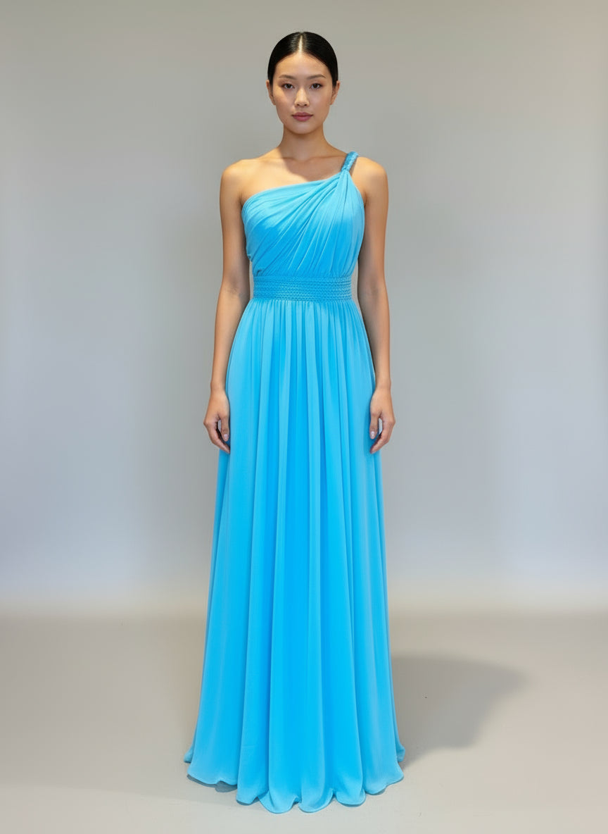Brooke One-Shoulder Empire Waist Evening Gown by Nadias | Formal Dress Brooke One-Shoulder Empire Waist Evening Gown by Nadias | Formal Dress
