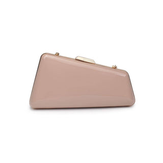 Irene - Patent Asymmetrical Evening Bag: Natural