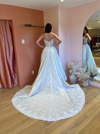 Strapless sweetheart lace ballgown