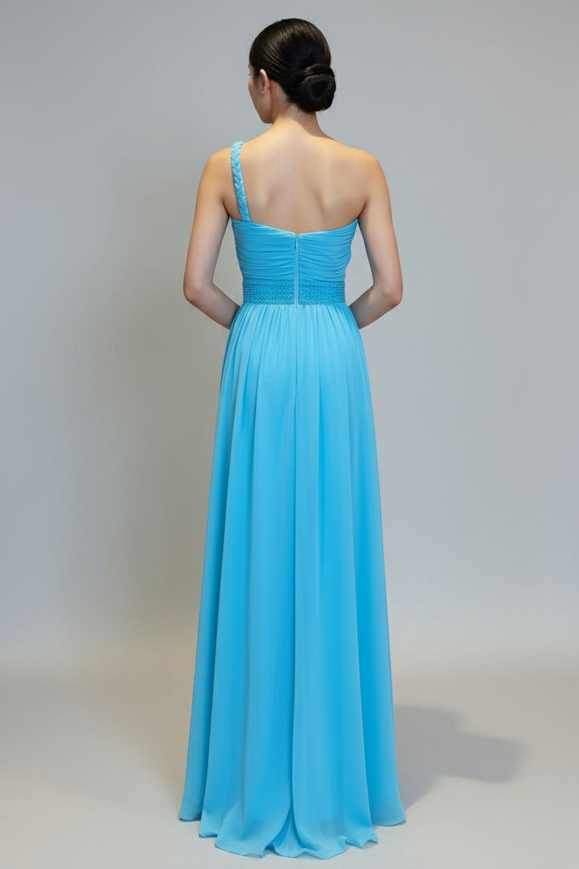 Brooke One-Shoulder Empire Waist Evening Gown by Nadia's | Formal Dress Nadia's Brooke One-Shoulder Empire Waist Evening Gown by Nadia's | Formal Dress Nadia's
