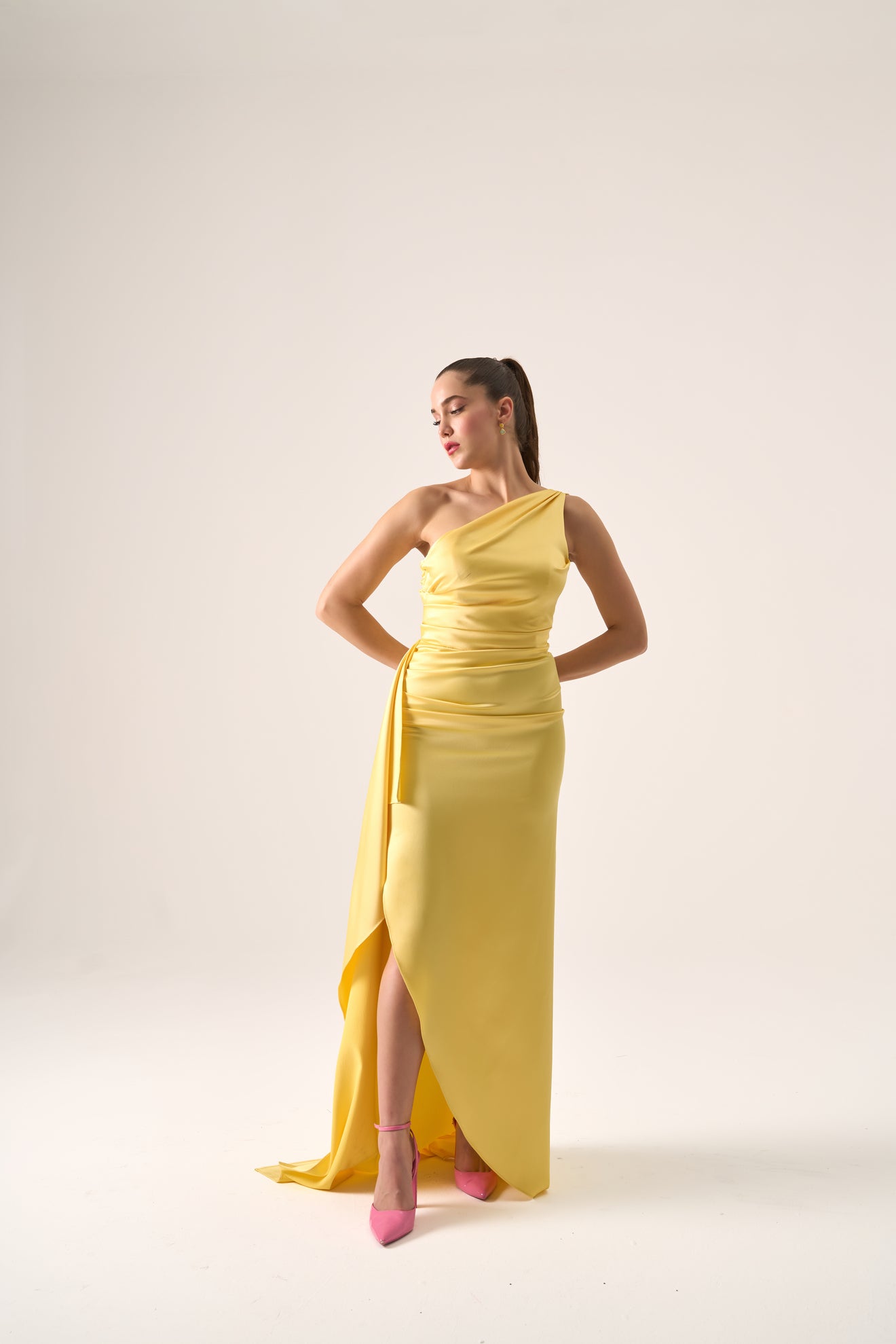 Alice Asymmetric Gown by Nadias | Designer Formal & Evening Dress in Stock / Yellow / 16 Alice Asymmetric Gown by Nadias | Designer Formal & Evening Dress in Stock / Yellow / 16
